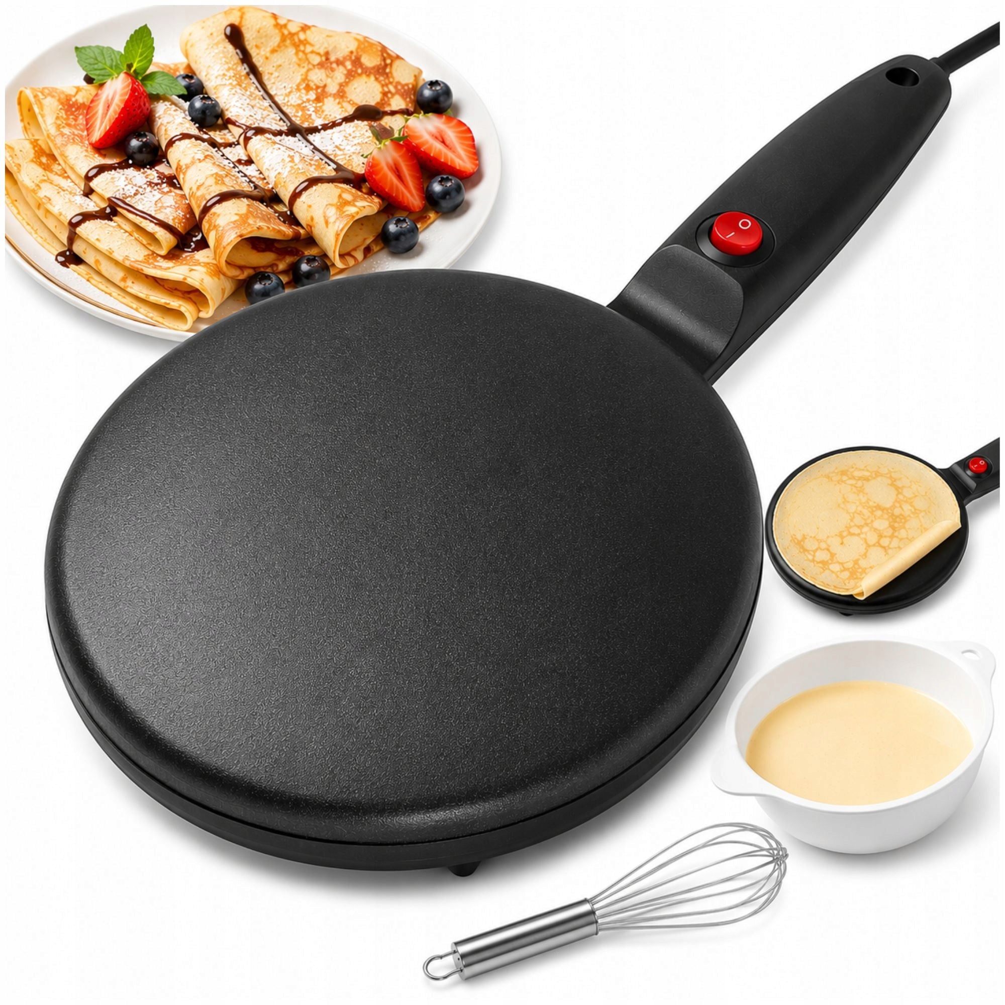PANCAKE MAKER ELECTRIC PANCAKE MAKER 20 CM FAT FREE 600W