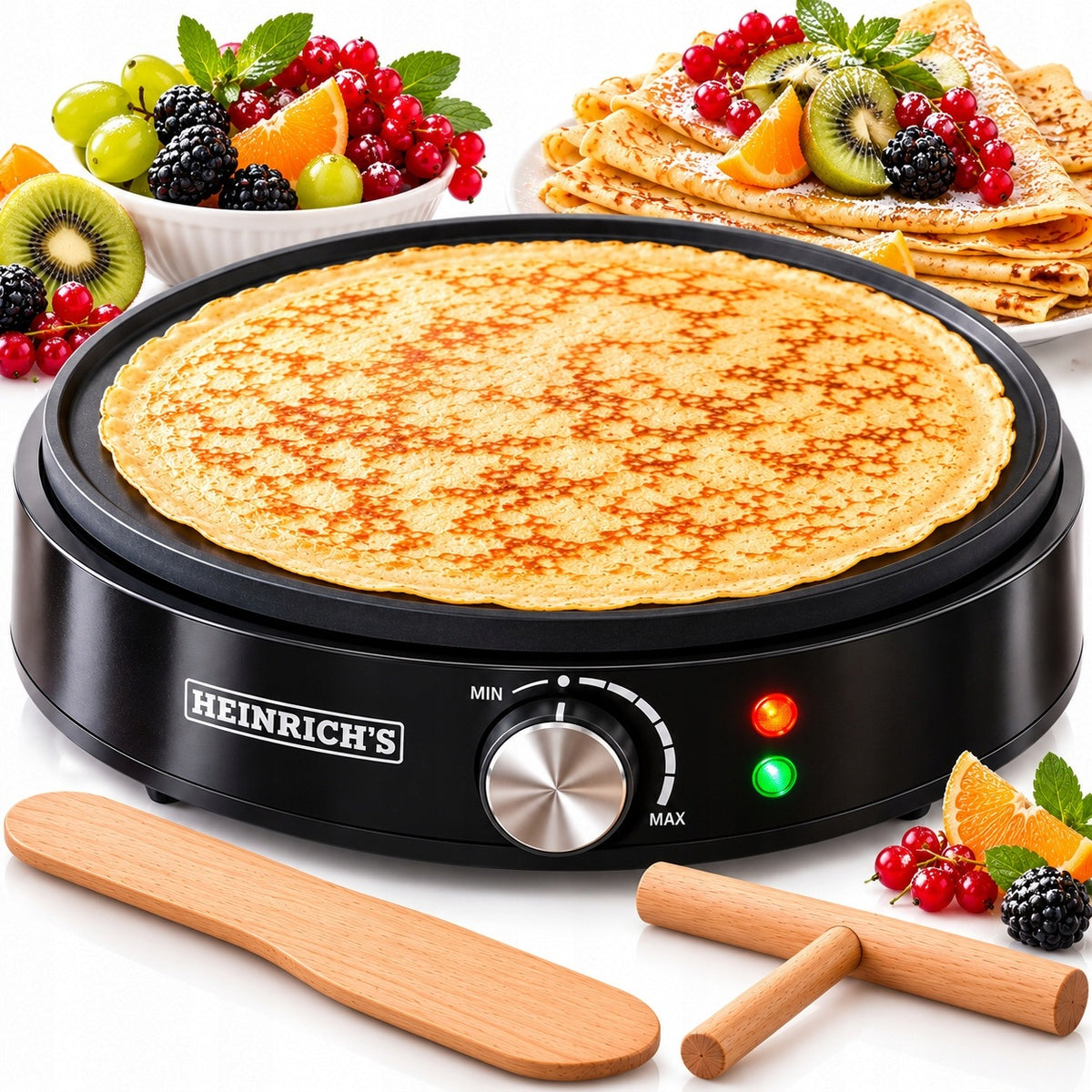 PANCAKE MAKER FAST HEATING THERMOSTAT 30cm XXL HIGH POWER