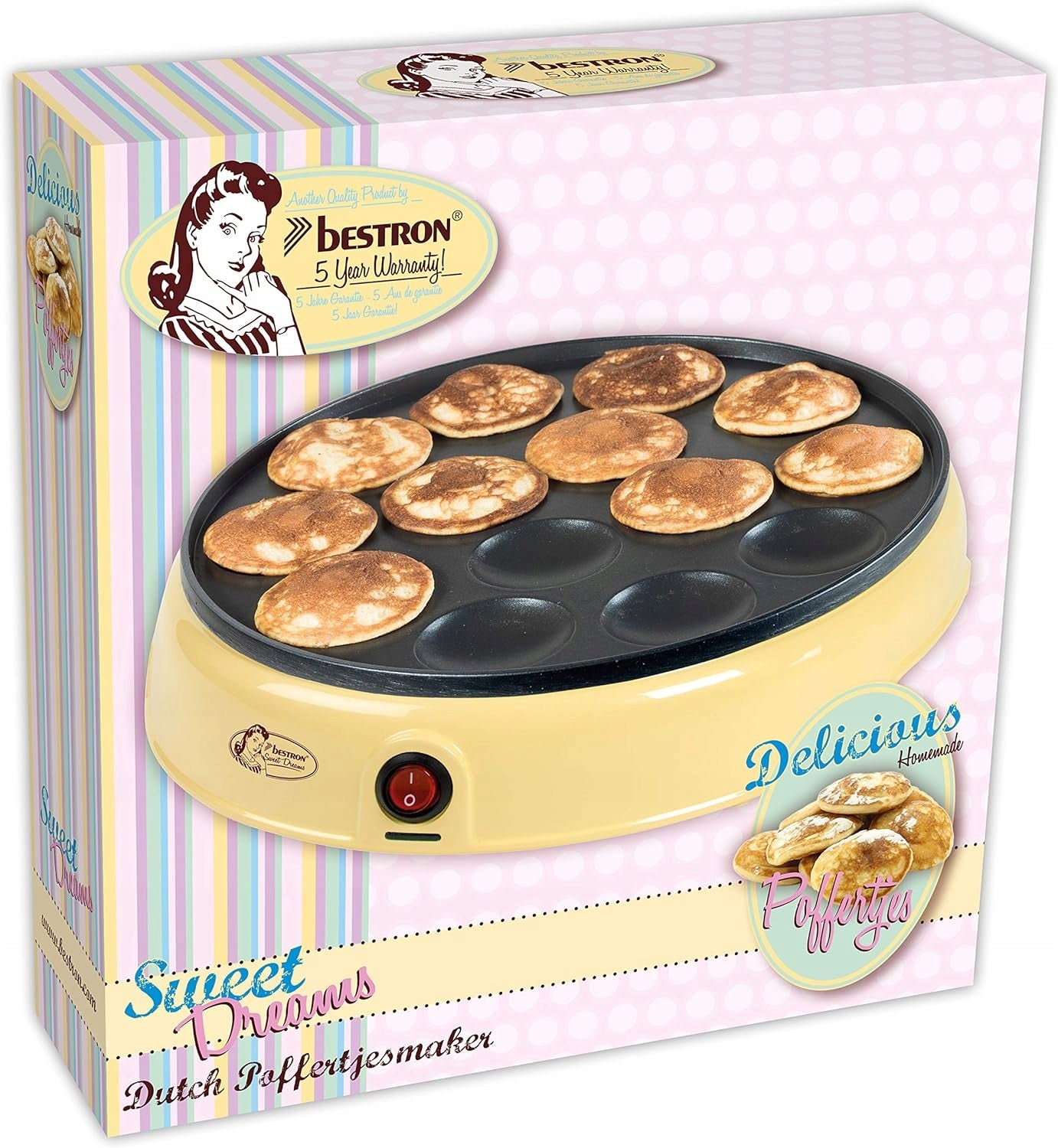 PANCAKE MAKER PANCAKES FRYING MACHINE PANCAKES 800W YELLOW Brand Bestron