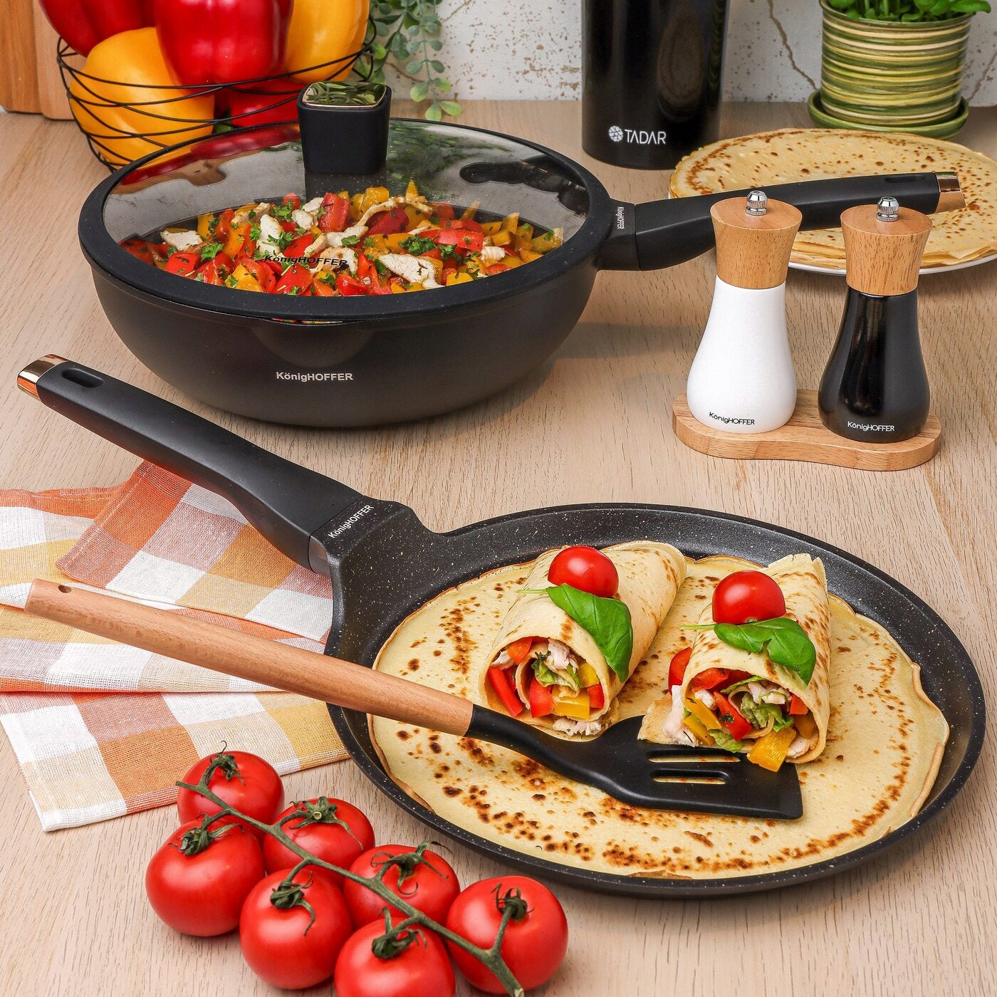 PANCAKE PAN 28cm LARGE NON STICK Pancake Pan Black Rose Packaging status original