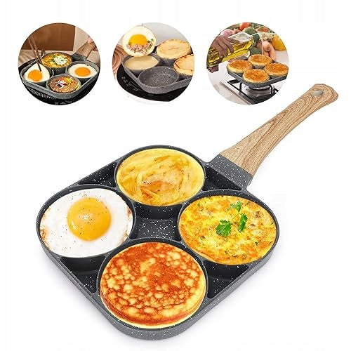PANCAKE PAN 4 HOLES ALUMINUM FOR OMELET EGGS BREAKFAST