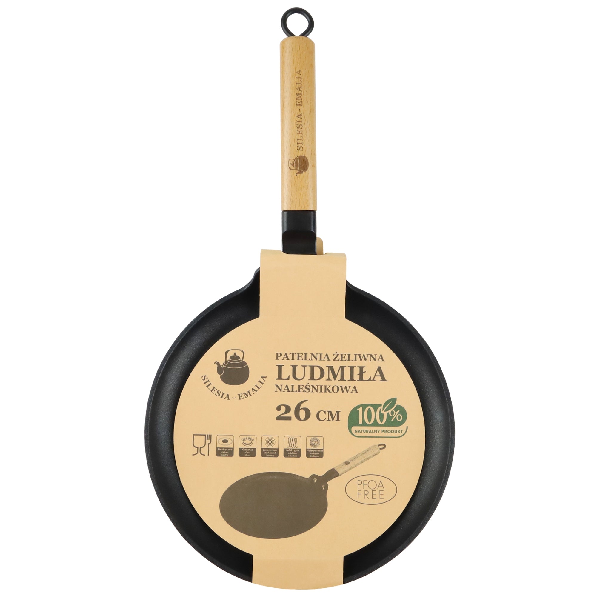 PANCAKE PAN CAST IRON NON-STICK INDUCTION GAS NON-STICK 26CM Packaging status original
