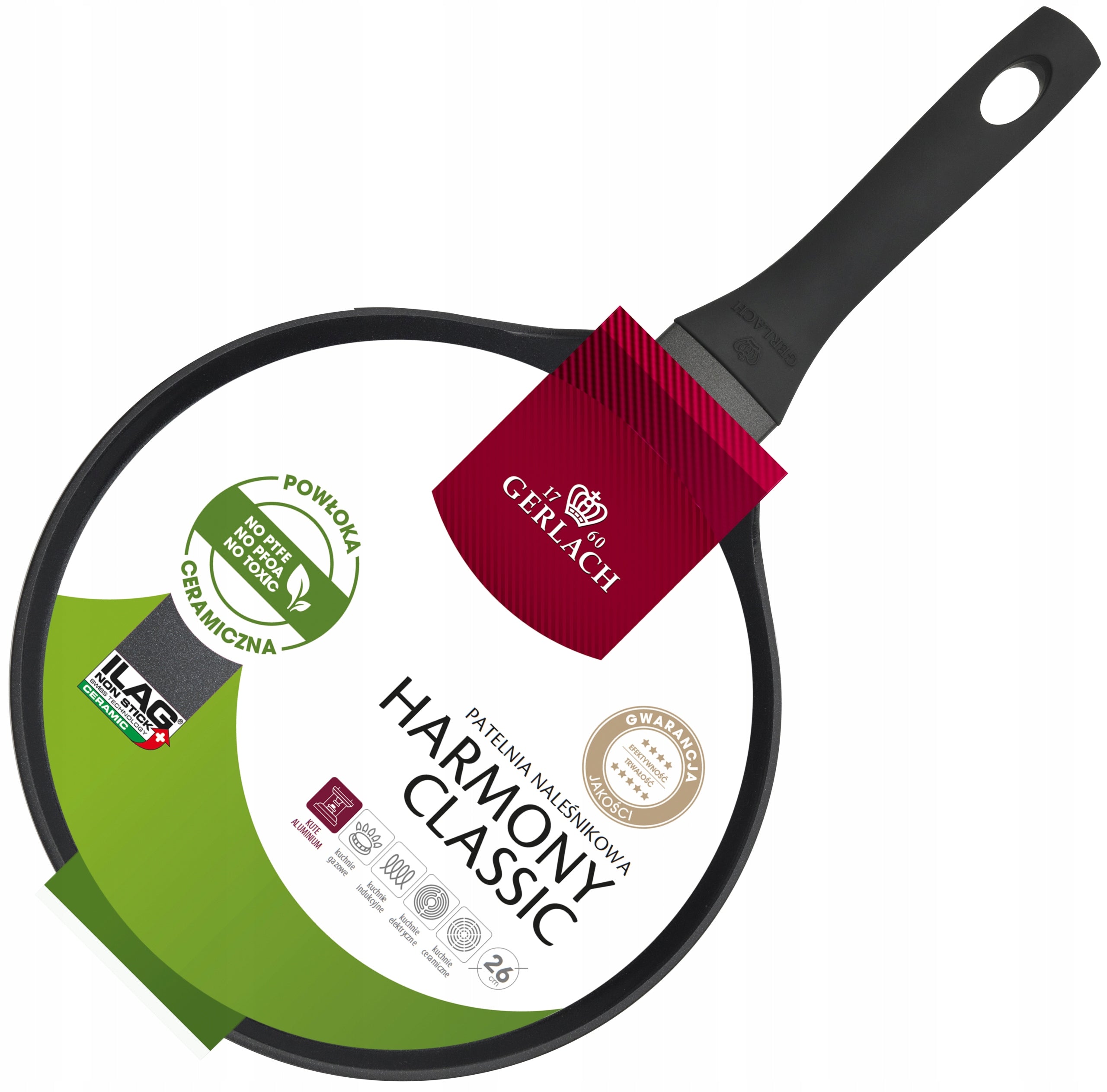 PANCAKE PAN INDUCTION GAS GERLACH HARMONY 26CM CERAMIC COATING Manufacturer code 5901035449640