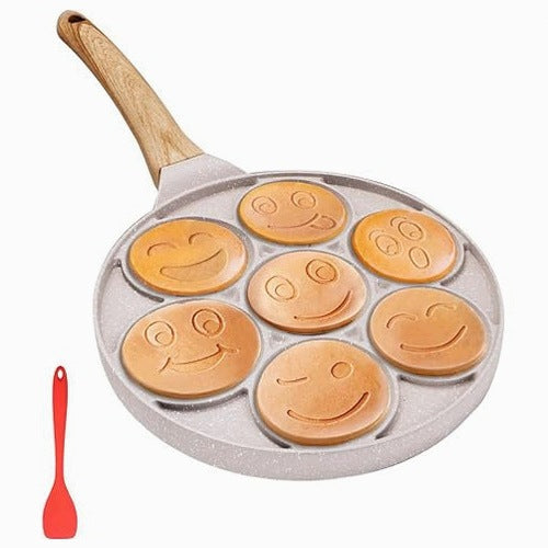 PANCAKE PAN WITH 7 SMILING FACES NON-STICK IN