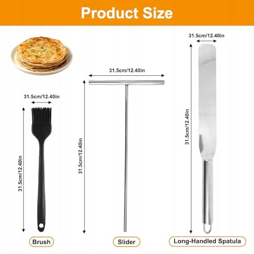 PANCAKE SPLITTER SPATULA SILICONE BRUSH SET OF 3 Model B0G3TMNY3Y