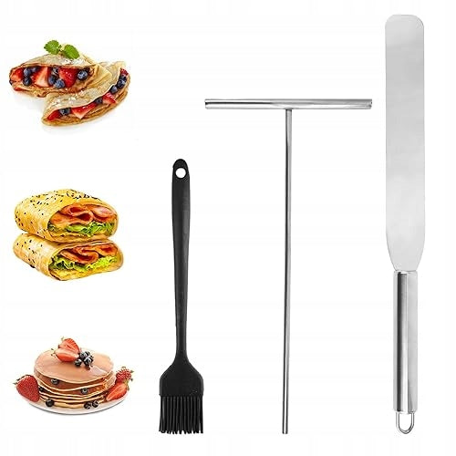 PANCAKE SPLITTER SPATULA SILICONE BRUSH SET OF 3