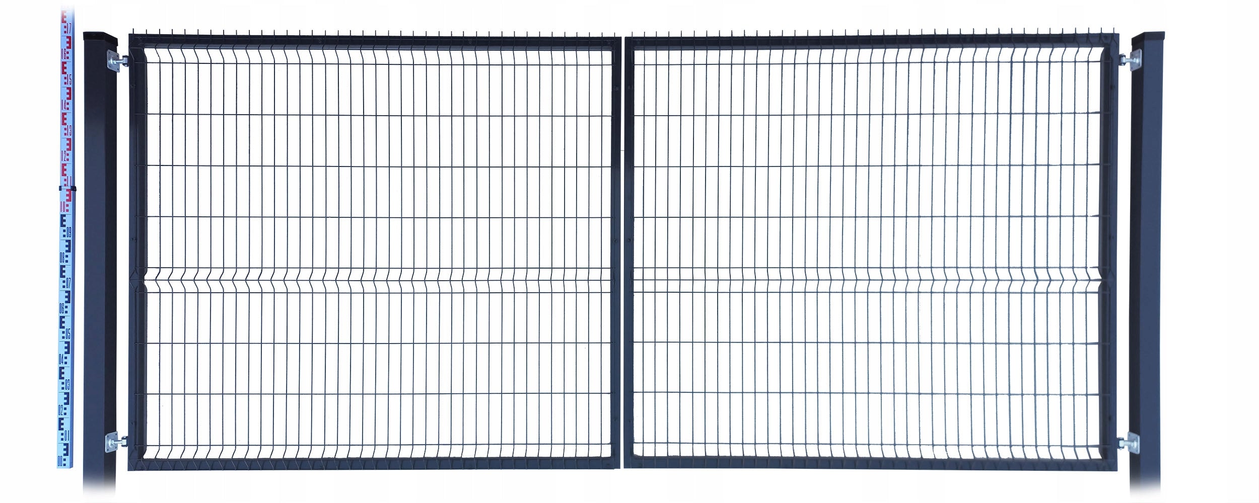 PANEL GATE 170cm anthracite graphite two POSTS RAL7016 double-leaf 173cm