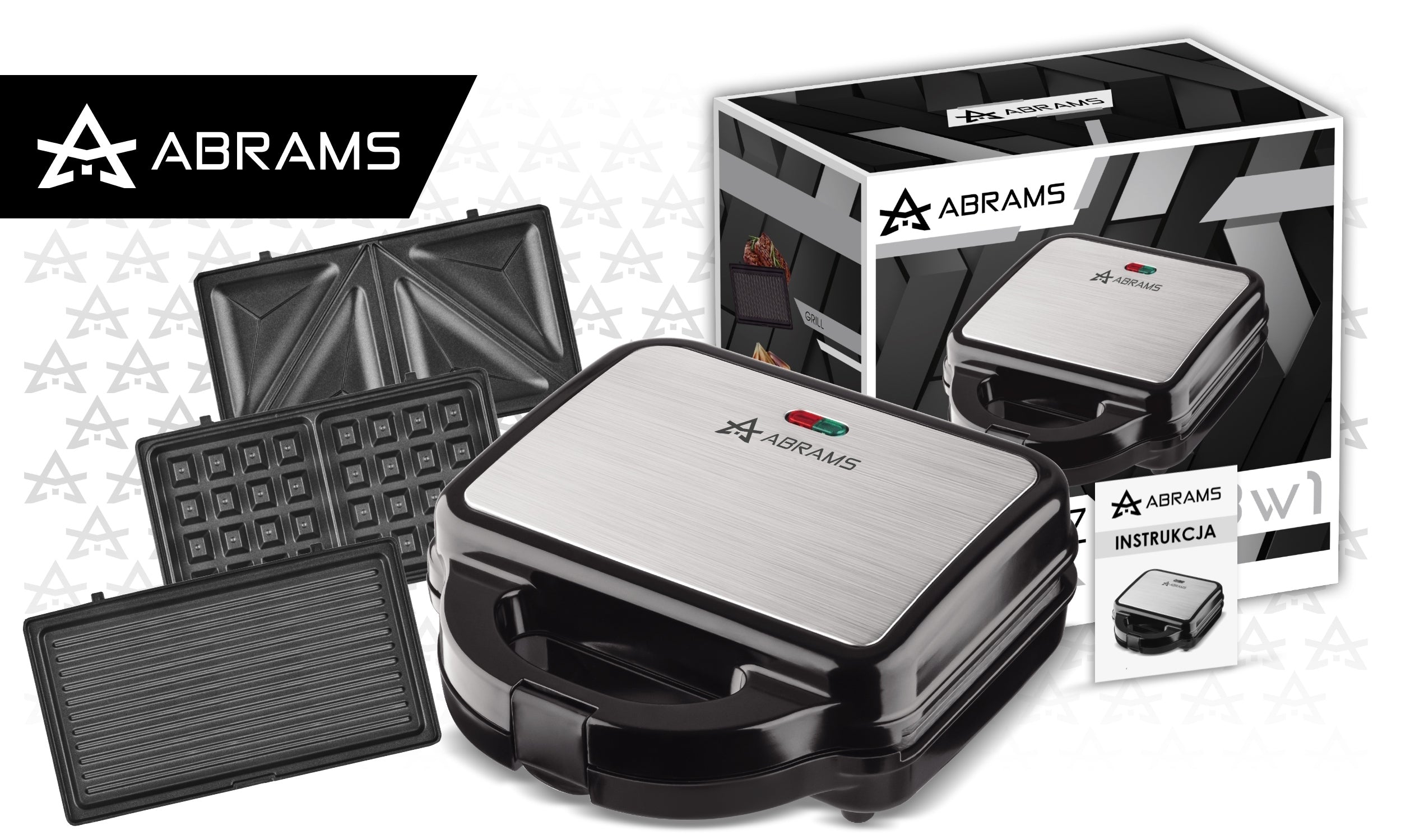 PANINI SANDWICH TOASTER GRILL TOASTER ELECTRIC WAFFLE IRON 3IN1 STRONG Packaging status original