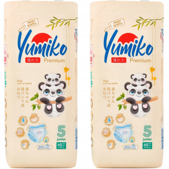 PANTS DIAPERS YUMIKO ROZ.5 (9-17KG ) PREMIUM STOCK 40PCS*2 (80 pcs)