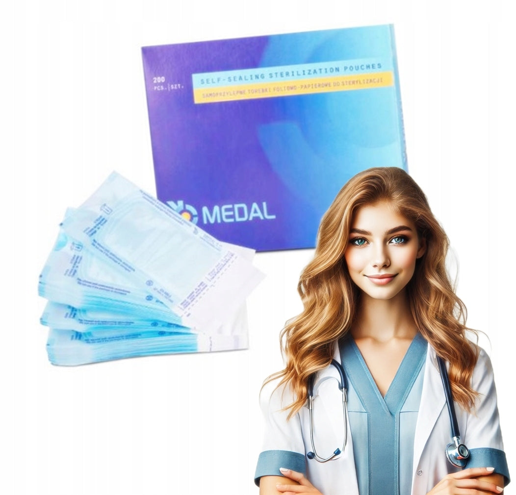 PAPER FOIL BAGS PACKAGES FOR AUTOCLAVE 57X100 MEDAL Packaging status original