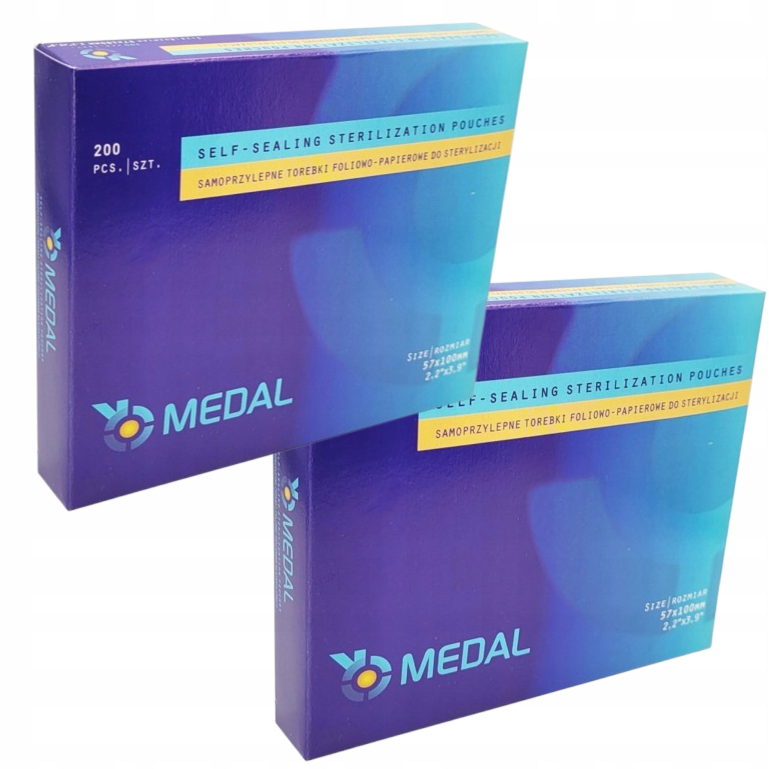 PAPER FOIL BAGS PACKAGES FOR AUTOCLAVE 57X100 MEDAL
