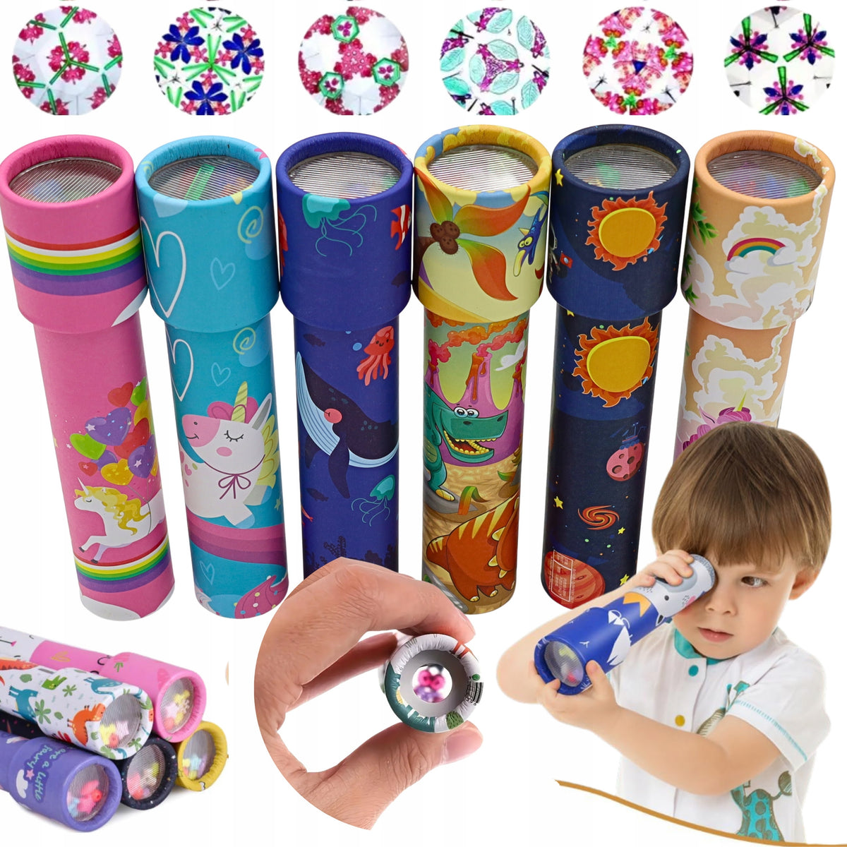 PAPER KALEIDOSCOPE for children SCOPE TOY 6 designs MIX HIT