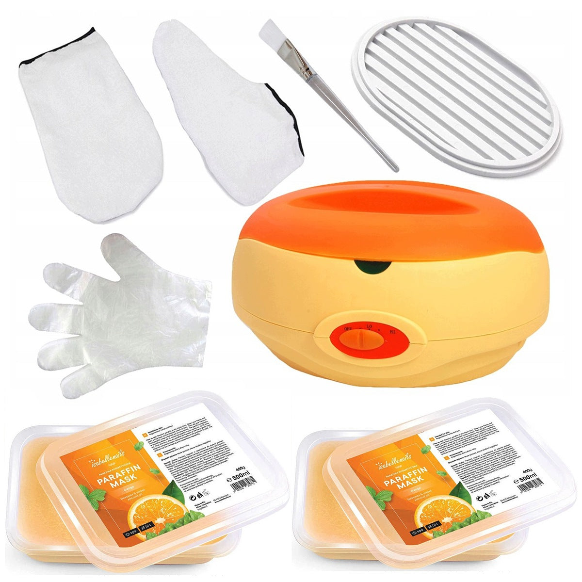 PARAFINIARKA 200W + cosmetic accessories + 1000ml paraffin starter kit