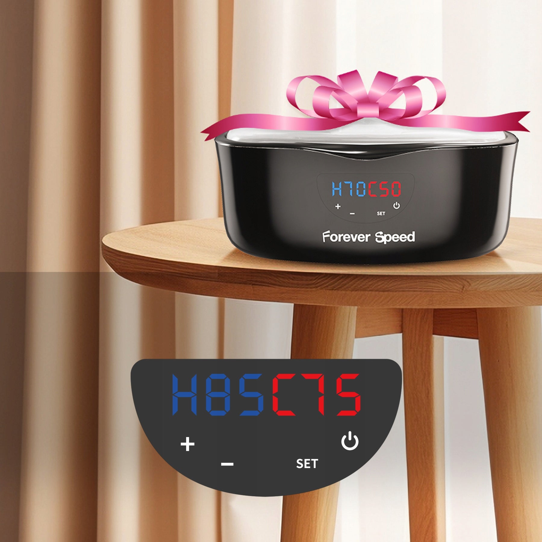 PARAFINIARKA 230W LARGE SET 4L + 1350g PARAFFIN + ACCESSORIES +LED display Packaging status original