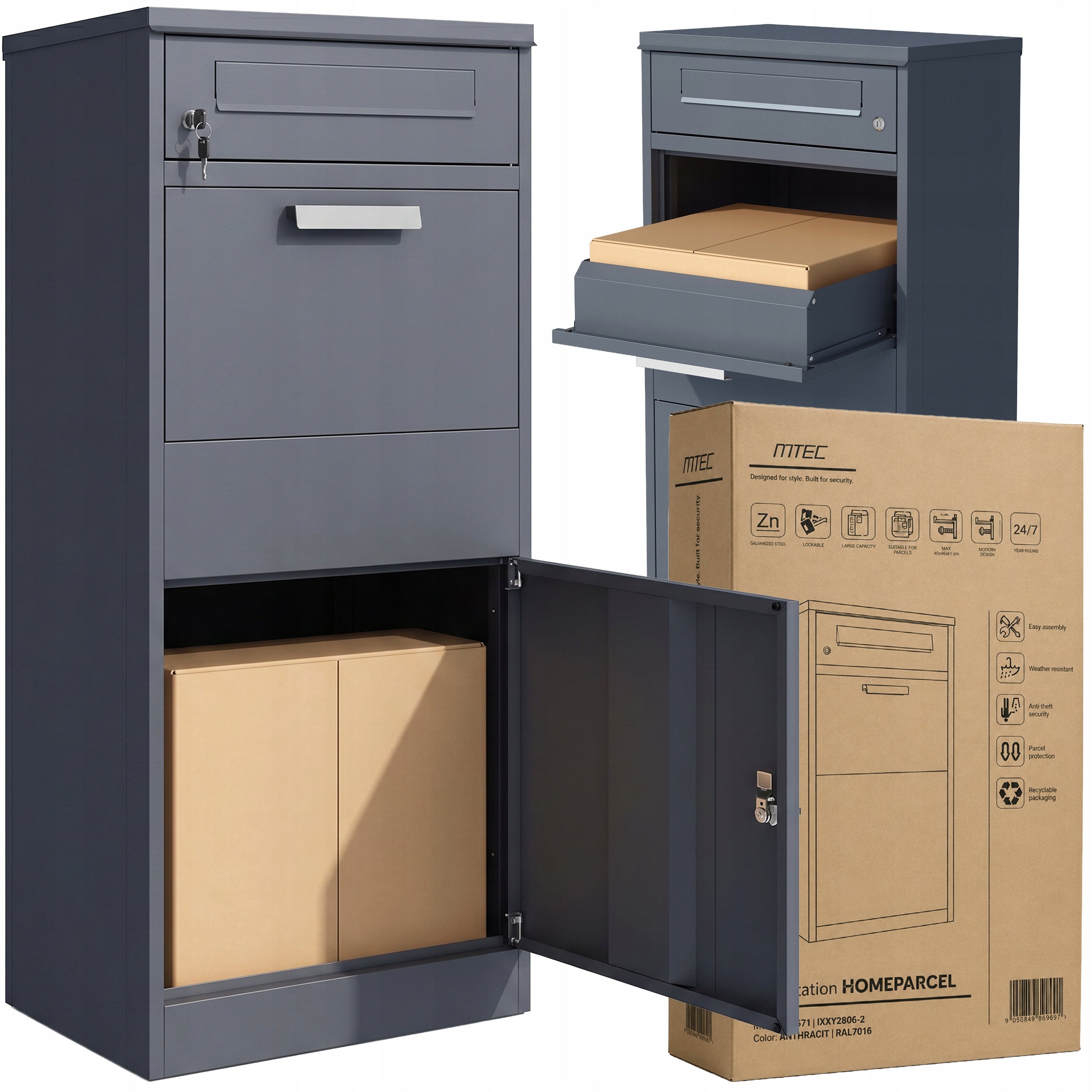 PARCEL BOX LETTERS COURIER STANDING SLOT