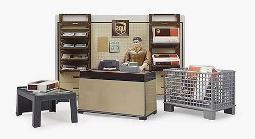 PARCEL LOCKER UPS DIRT PICK-UP POINT FOR SHIPMENTS SET FIGURINE FOR CHILDREN