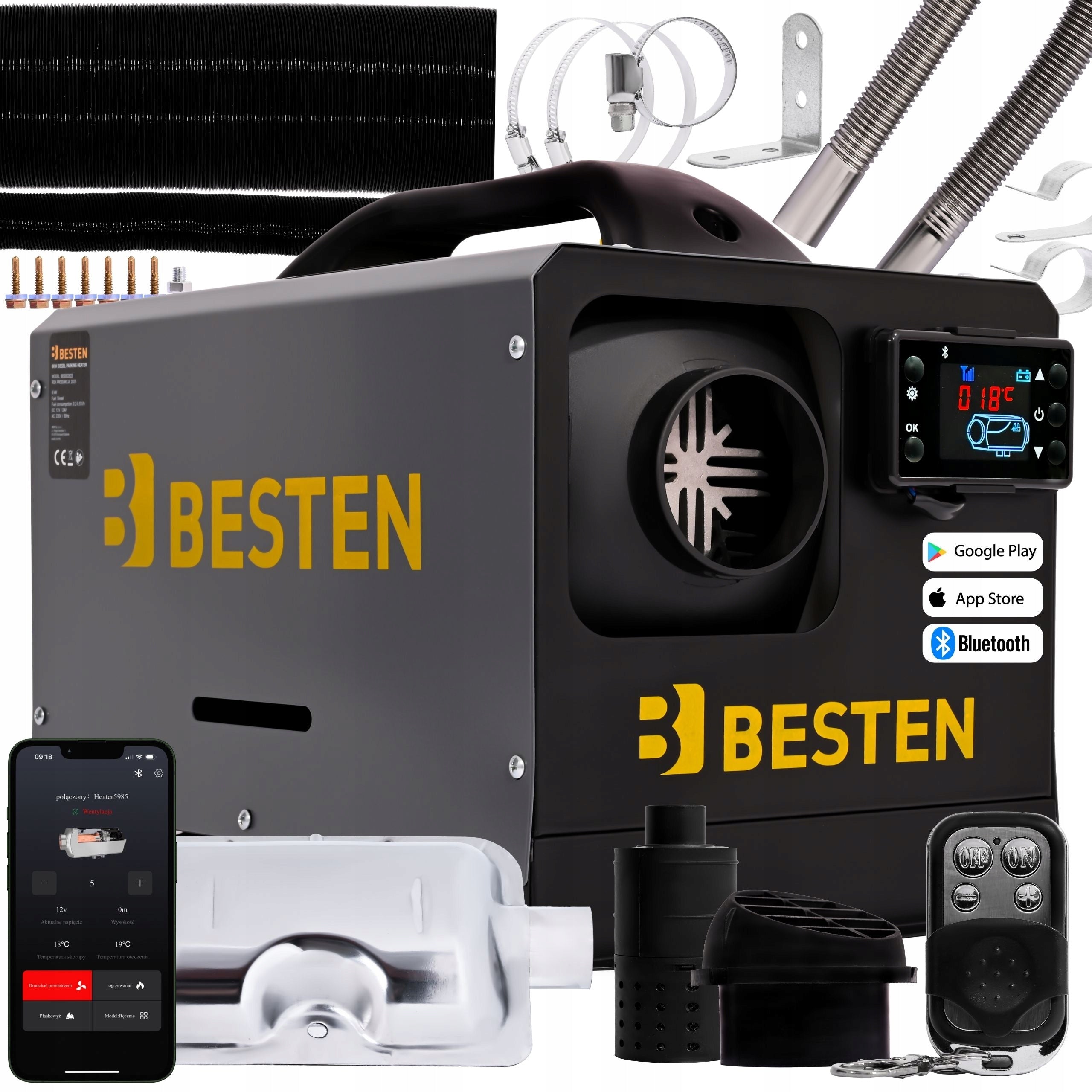 PARKING HEATER 8KW BESTEN OIL HEATER 230V 12V 24V REMOTE CONTROL
