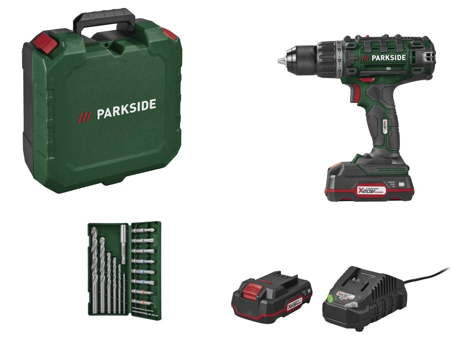 PARKSIDE Cordless 20V Drill/Driver with Battery and Charger