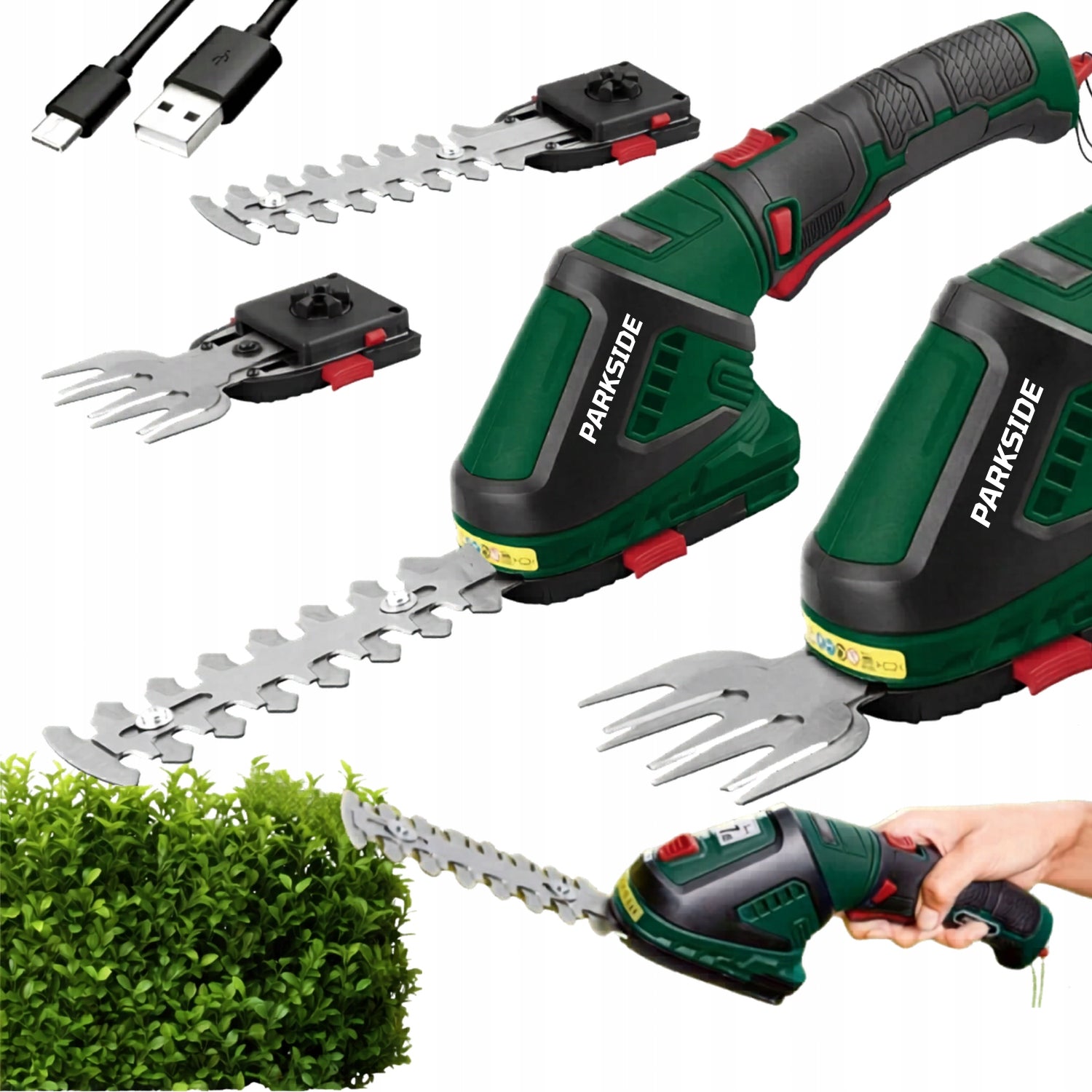 PARKSIDE ELECTRIC 2IN1 CORDLESS HEDGE TRIMMER FOR SHRUB GRASS
