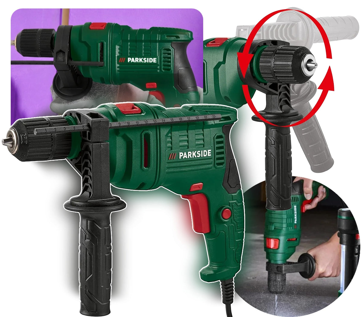 PARKSIDE Stroke Drilling Machine PSBM D5, 500 W + ACCESSORIES