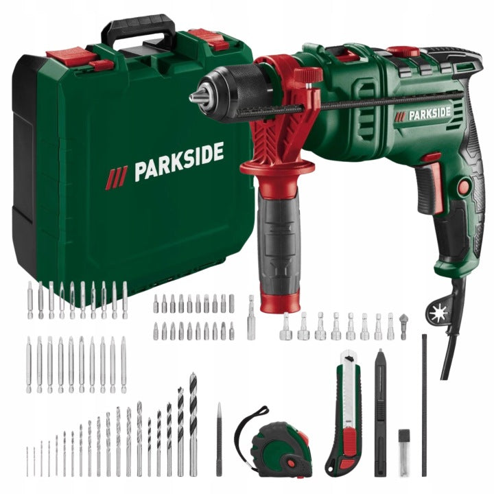 PARKSIDE impact drill PSBM 750 C3 in case with 74 accessories