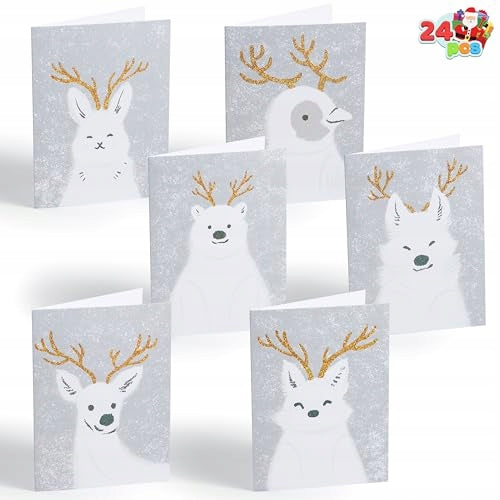 PARTIAL COLLECTION OF CHRISTMAS CARDS IN 6 DIFFERENT CHRISTMAS WHITE Brand no brand