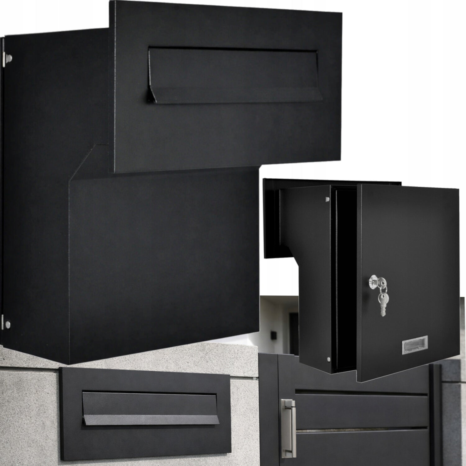 PASS-THROUGH LETTER BOX C4 LARGE, matt black + 3 keys Manufacturer code ESSEN CZARNY MAT