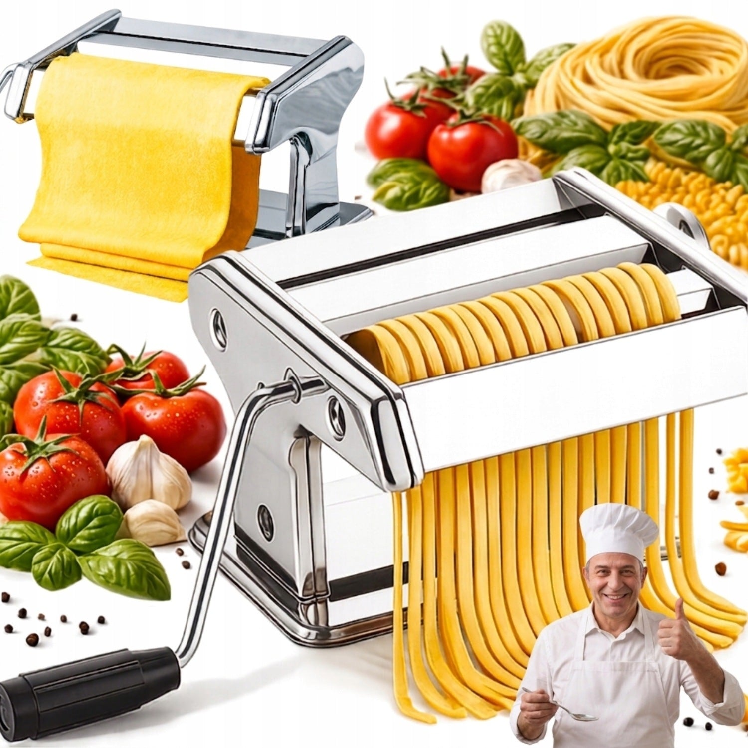 PASTA AND CAKE MACHINE HAND STAINLESS STEEL SPAGHETTI LASAGNE
