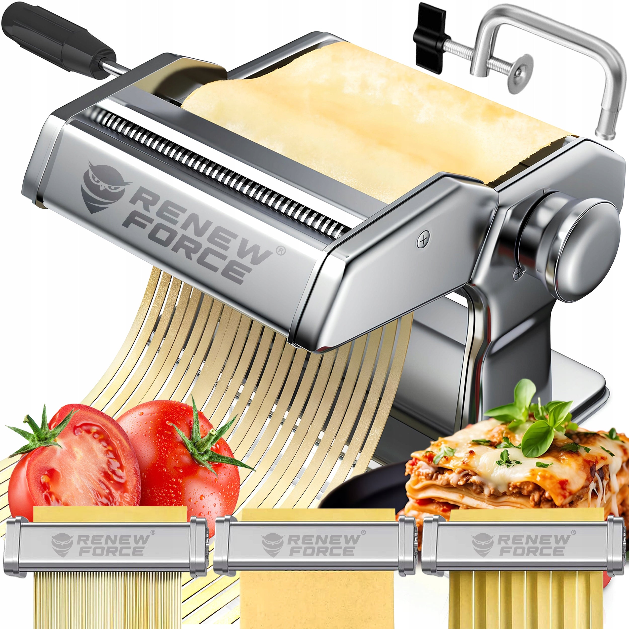 PASTA MACHINE BLACK STEEL FOR KITCHEN CUTTING ADJUSTABLE CUTTING XL