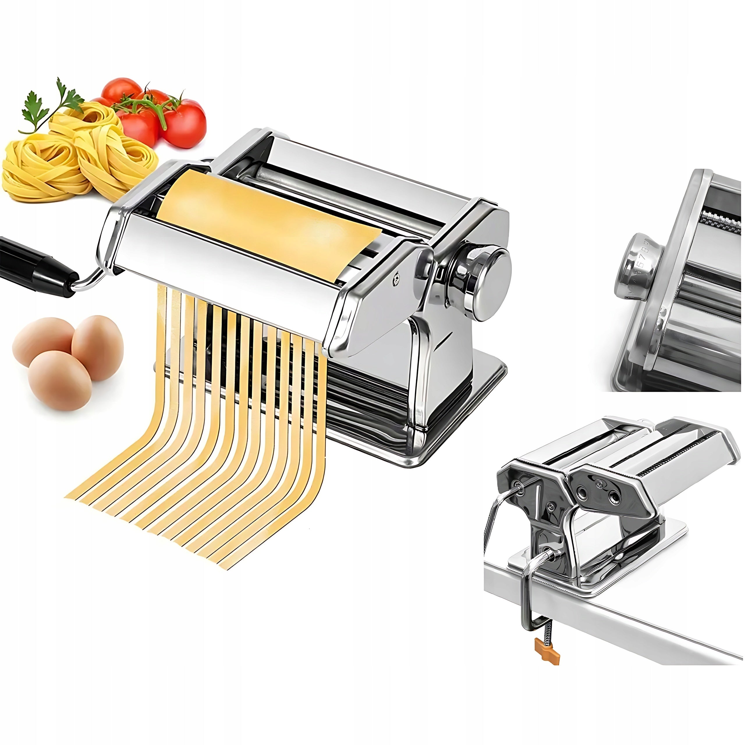 PASTA MACHINE DOUGH MANUAL STAINLESS STEEL CUTTER ADJUSTABLE