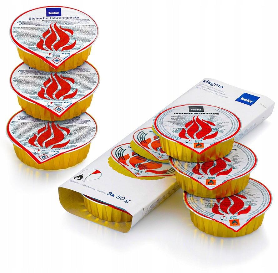 PASTE for FONDUE heaters 3x 80 g fuel gel Combustible Kela Manufacturer code KE-63018
