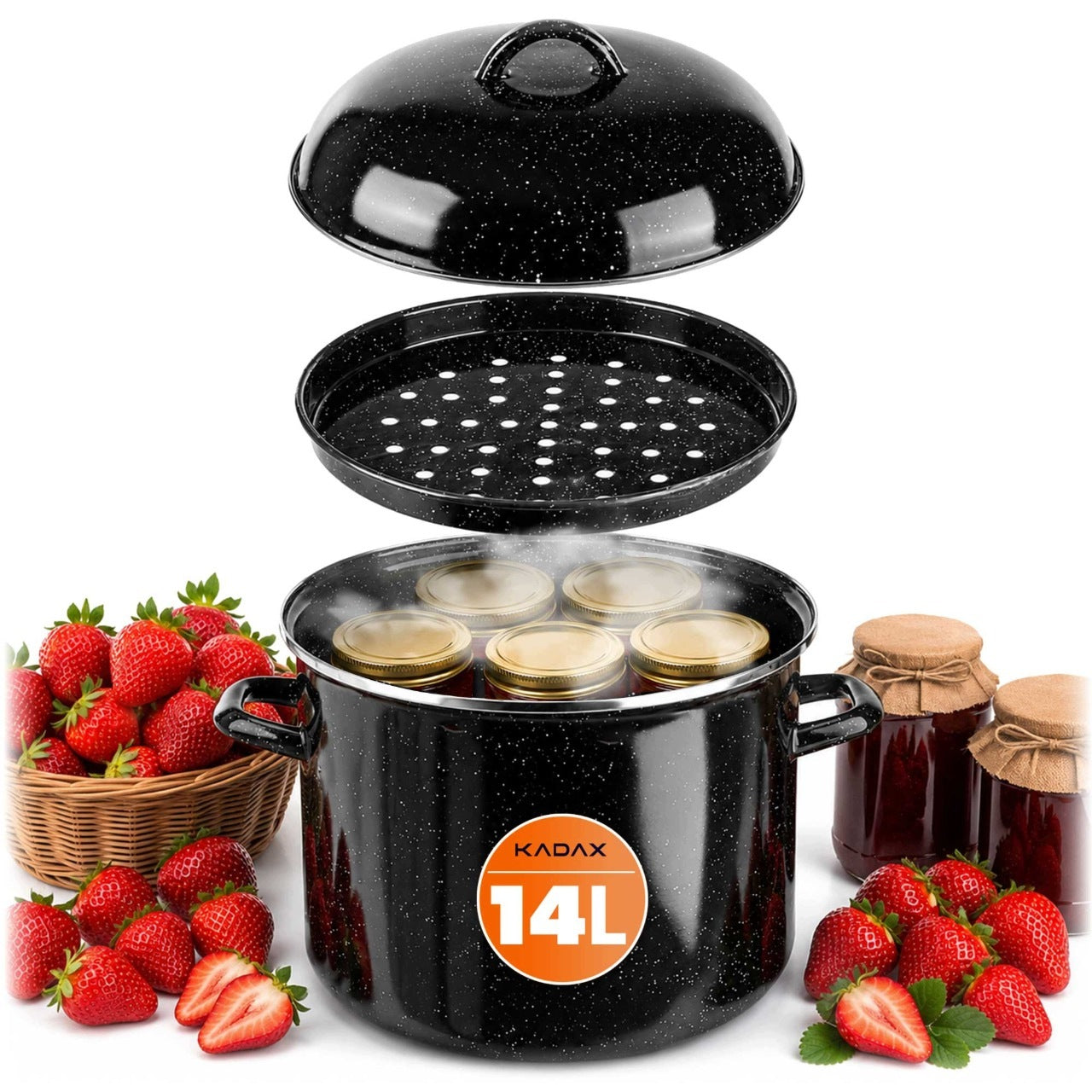 PASTEURIZATION POT 14L ENAMEL JAM FOR VACCINATING JARS OF JAMS
