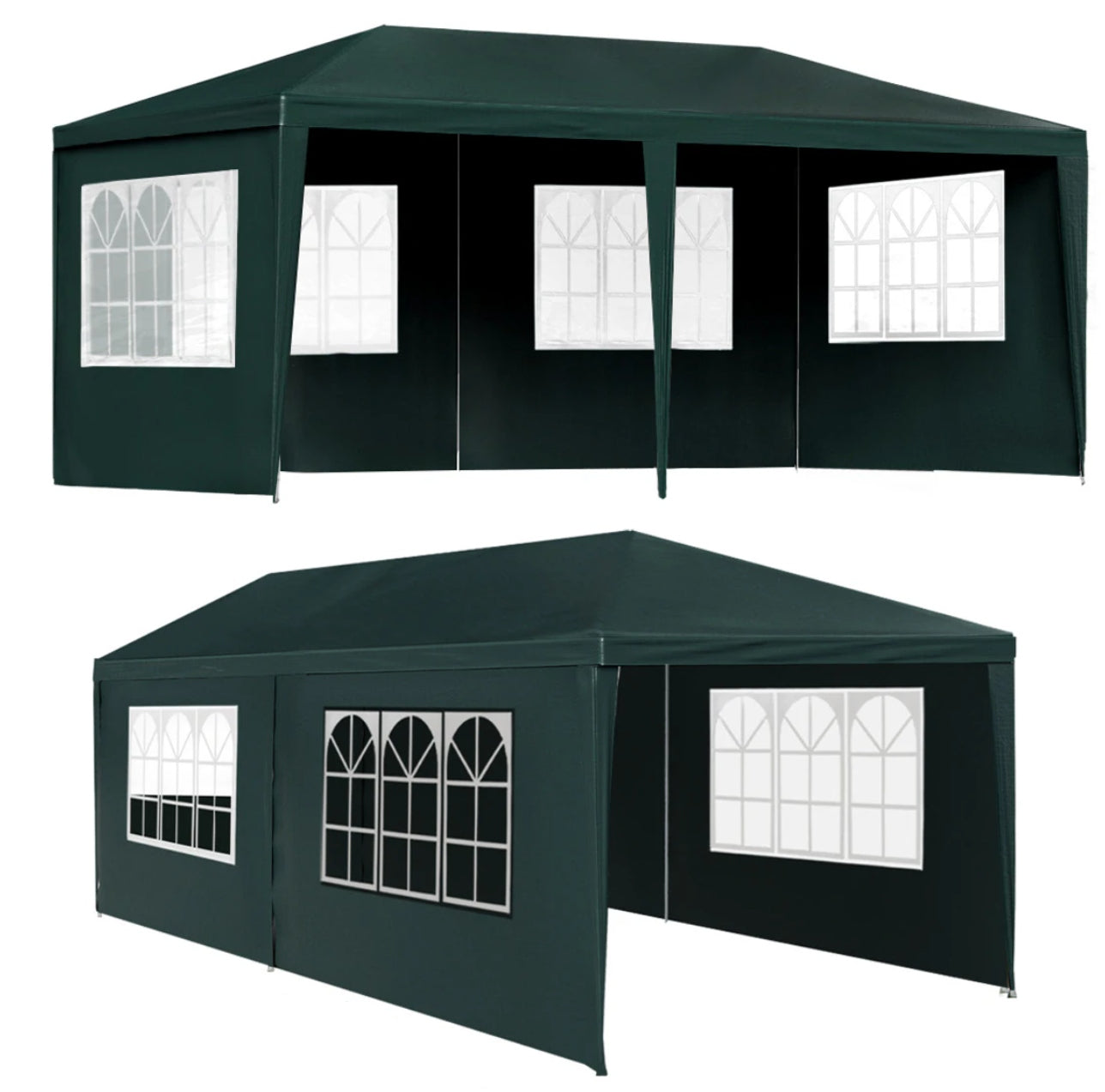 PAVILION GARDEN TENT CATERING 3x6m + 6 WALLS GREEN