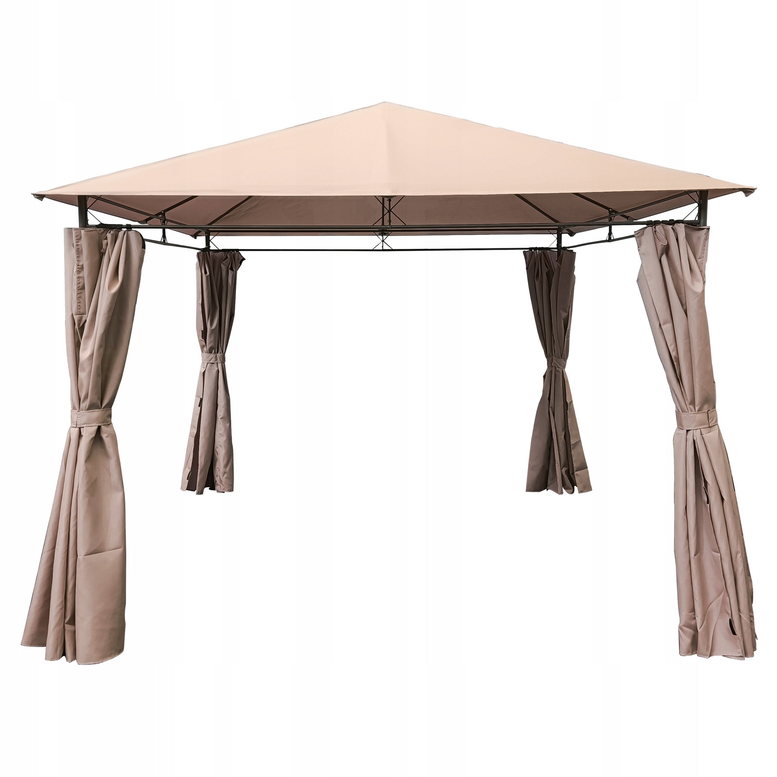 PAVILION GAZEBO MOSQUITO NET GARDEN TENT STRONG STEEL 3x3m YUKON BEIGE