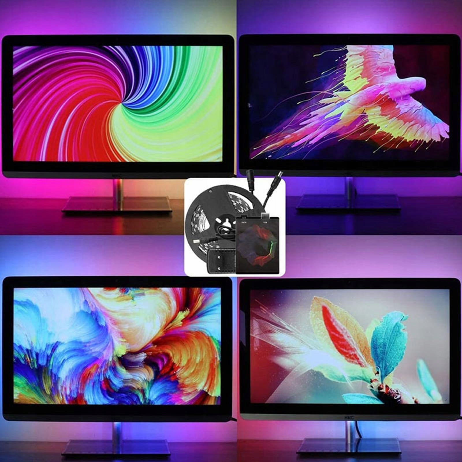 PC RGB Strip Easy to Install Sync to Screen Color Computer Monitor 2 Meters