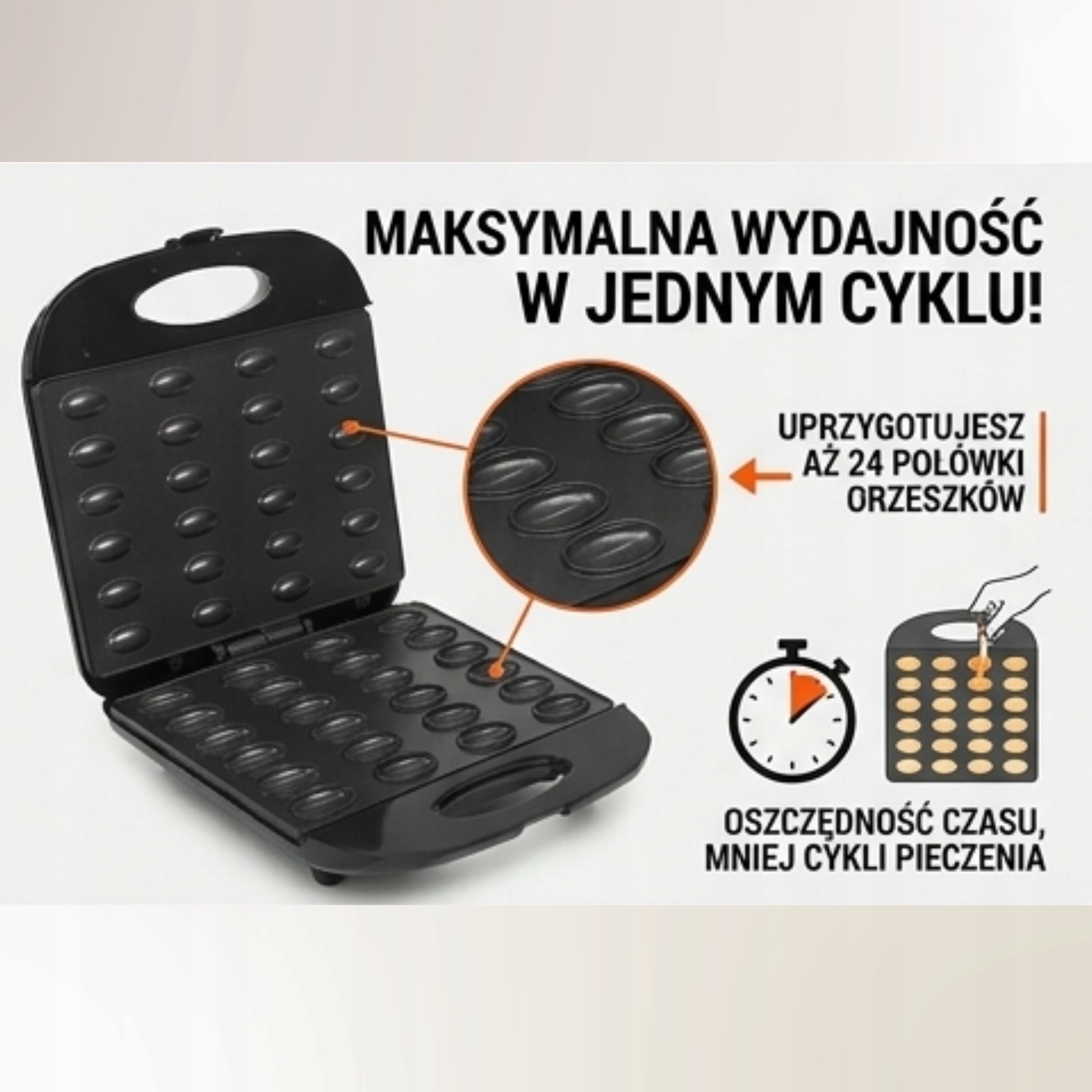 PEANUT COOKIE TOASTER 1400W FORM 24PCS - STRONG AND LARGE Power rating 1400 W