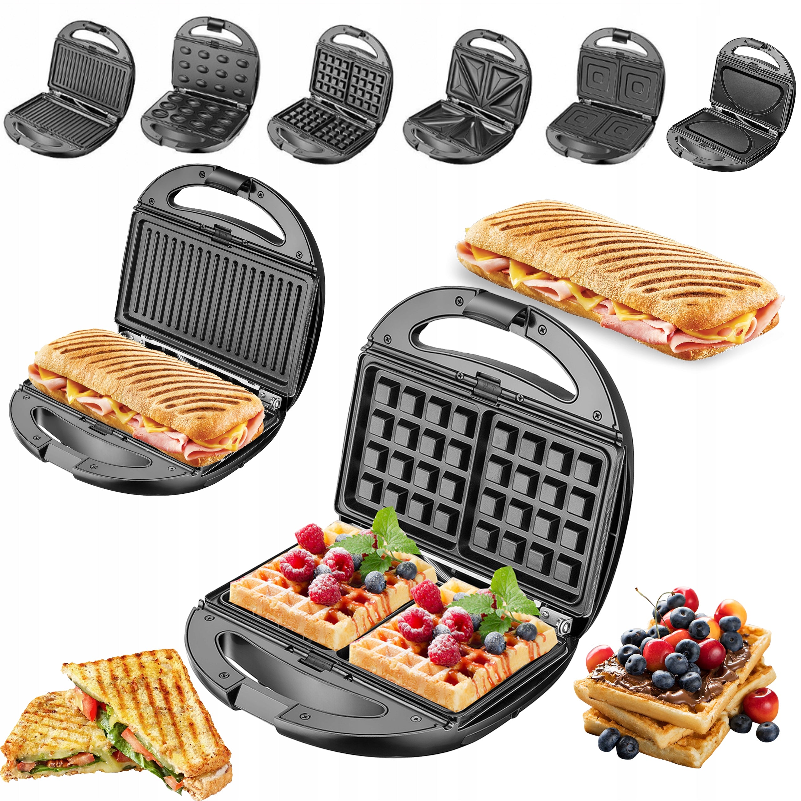PEANUT SANDWICH TOASTER WAFFLE MAKER OMELET 6in1