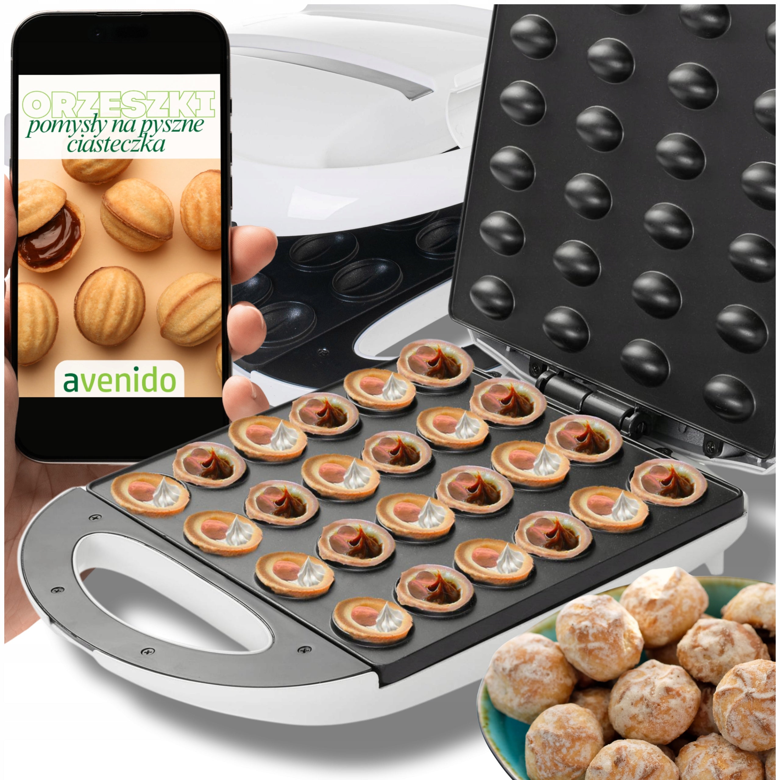 PEANUT TOASTER COOKIE Mold 24pcs Non-stick Coating 1600W RECIPES