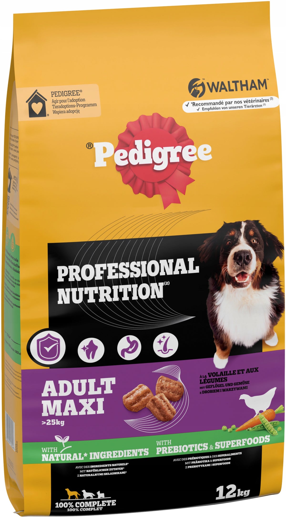 PEDIGREE ADULT MAXI PROFESSIONAL DRY DOG FOOD WITH POULTRY 12KG Manufacturer code 4008429162046