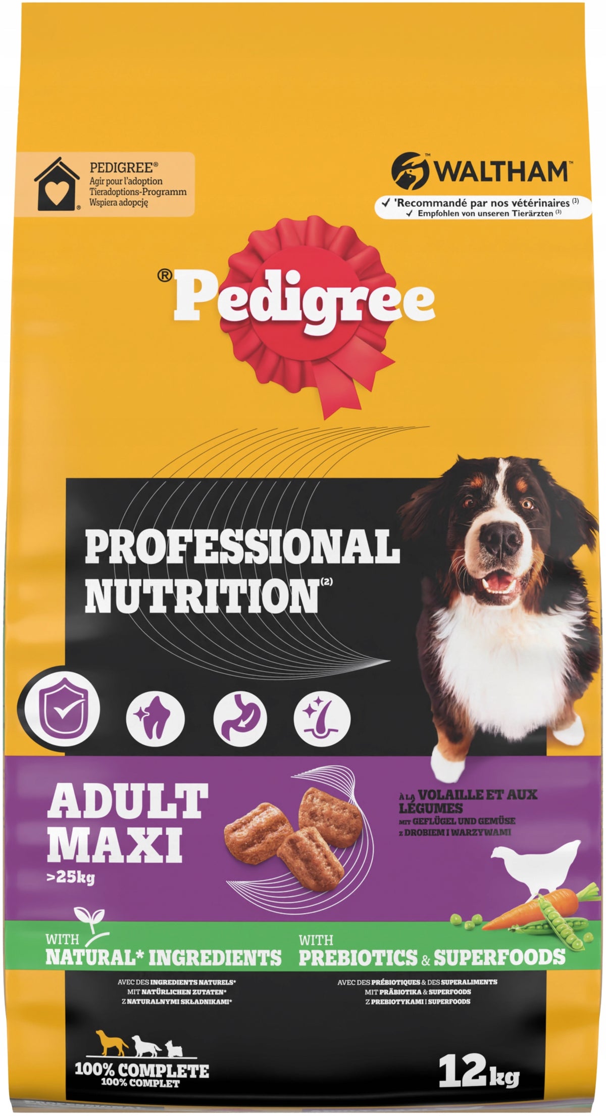 PEDIGREE ADULT MAXI PROFESSIONAL DRY DOG FOOD WITH POULTRY 12KG