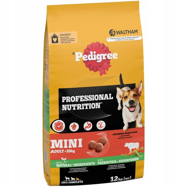 PEDIGREE DRY DOG FOOD ADULT SMALL BREEDS WITH BEEF AND VEGETABLES 12KG Brand Pedigree