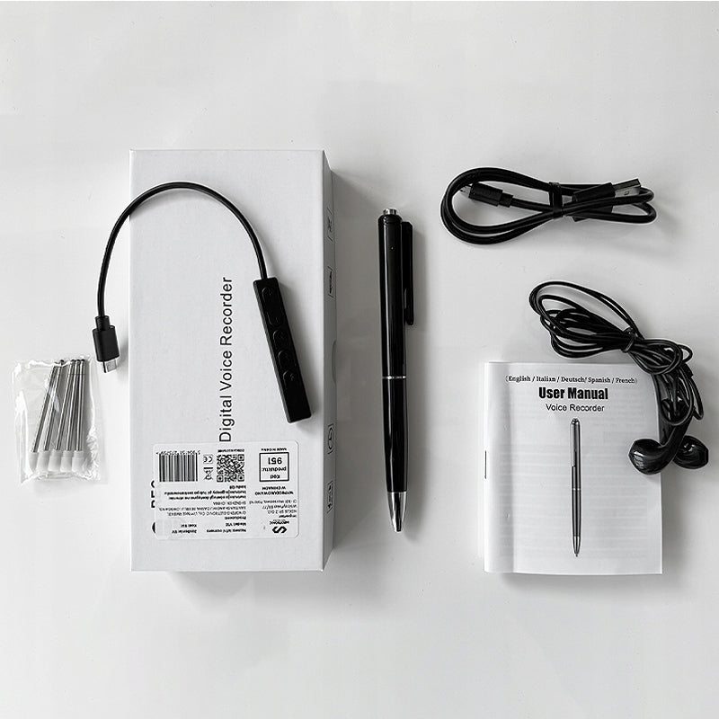 PEN MINI SPY RECORDER EAVESDROPPING 17 HOURS 32GB 2in1 Packaging status original
