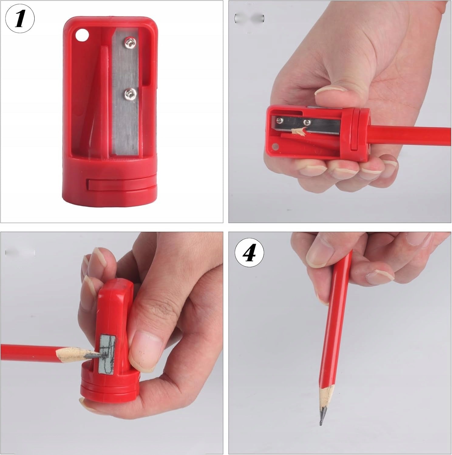 PENCILS 20 PIECES CONSTRUCTION RED ERGONOMIC WOODEN PENCIL SHARPENER Manufacturer code 5908140297470