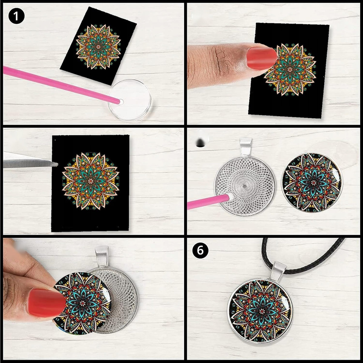 PENDANTS SET OF 25MM ROUND WITH CABOCHONS SILVER FOR JEWELRY Manufacturer code 5908140621268