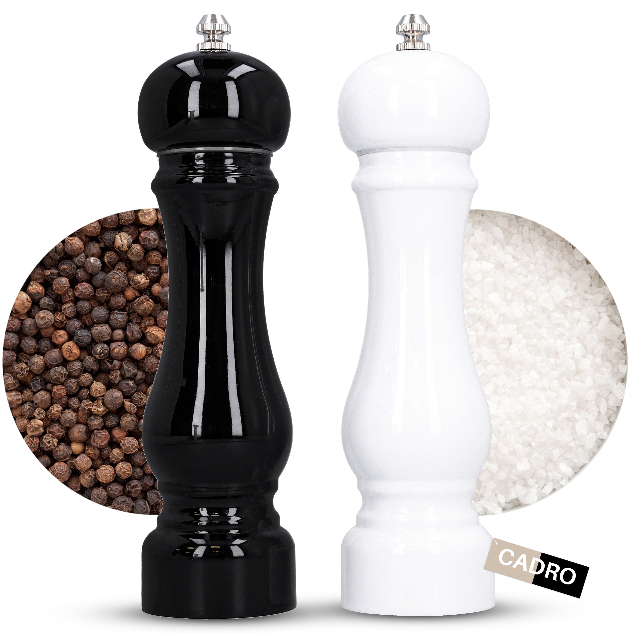PEPPER AND HAND SALT GRINDER FOR GRINDING WHITE AND BLACK 22,5 CM