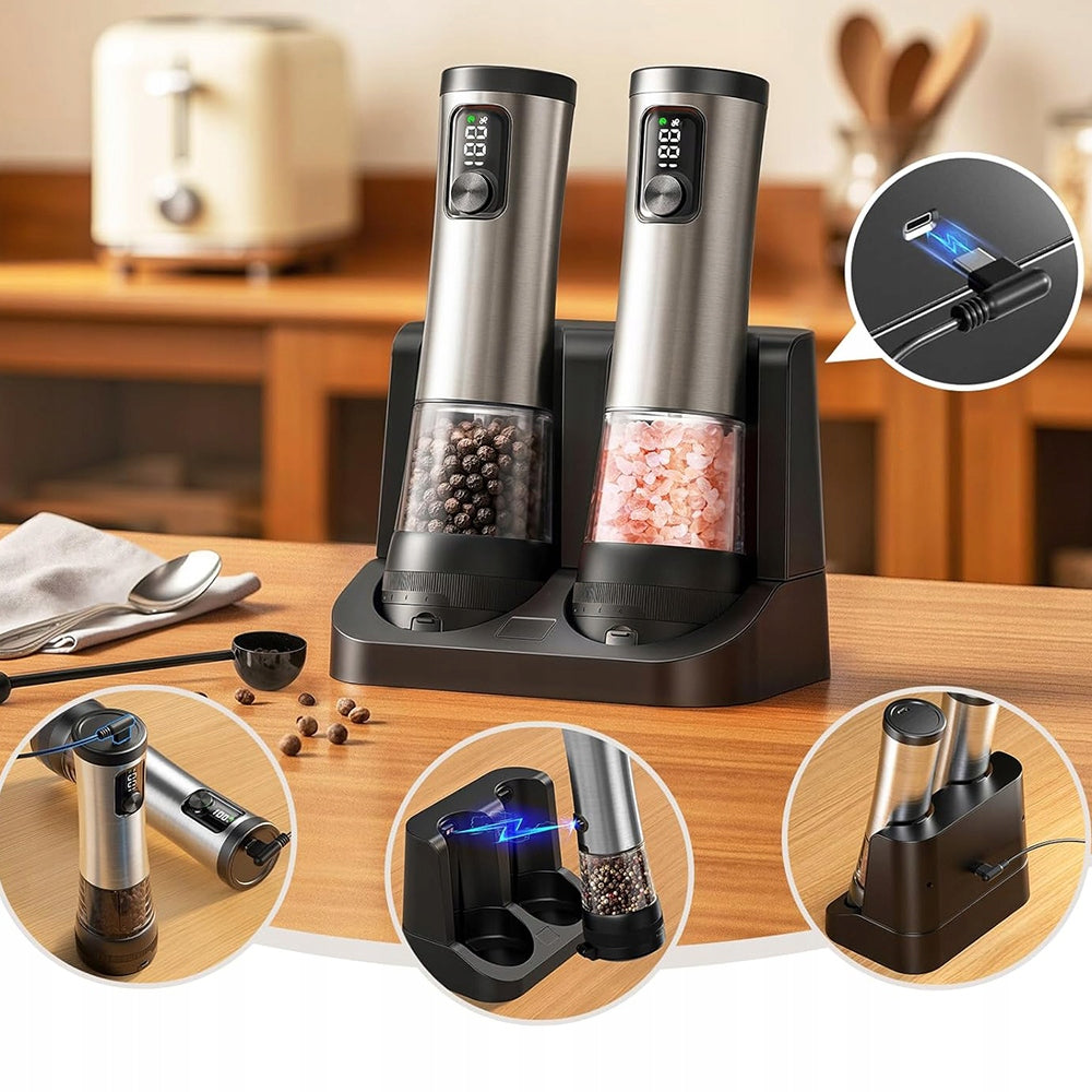 PEPPER AND SALT GRINDER ELECTRIC ADJUSTMENT ELEGANT SET x2 Brand no brand