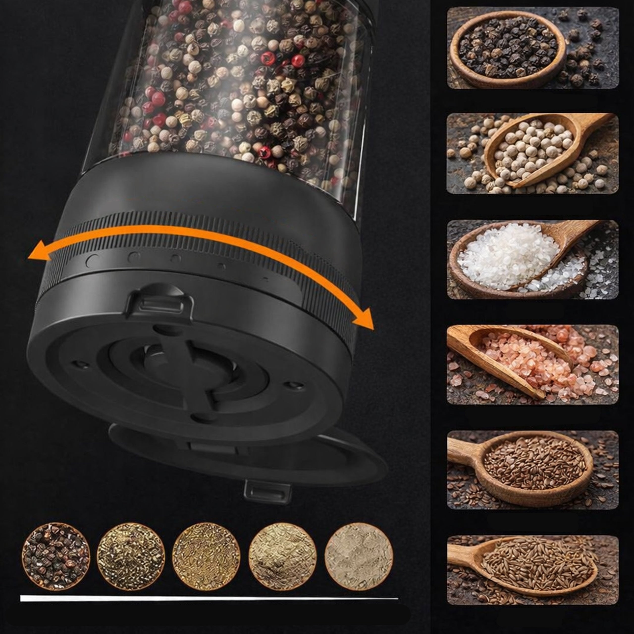 PEPPER AND SALT GRINDER ELECTRIC ADJUSTMENT ELEGANT SET x2 Manufacturer code 44-589#