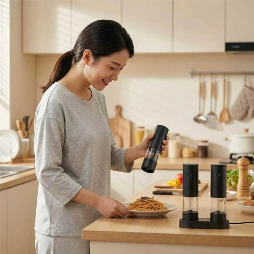 PEPPER AND SALT GRINDER ELECTRIC USB ADJUSTMENT 70ml SET x2 Packaging status original