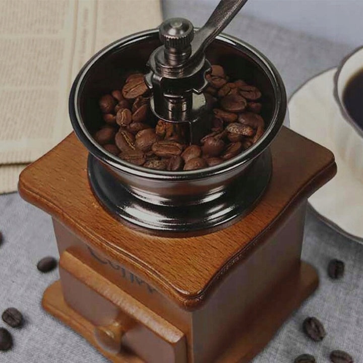 PEPPER COFFEE GRINDER WOODEN HANDHELD TRADITIONAL MORTAR STRONG Packaging status original
