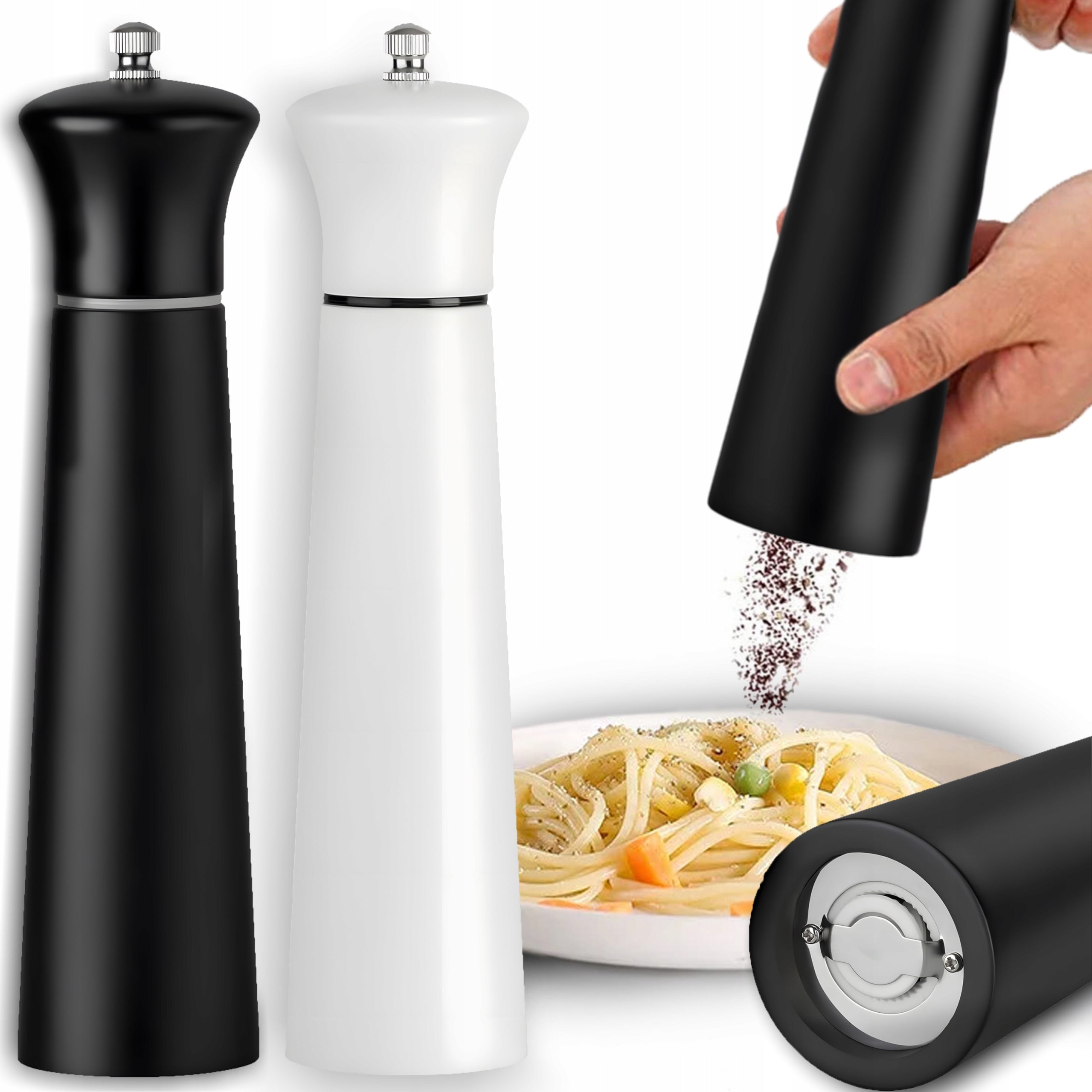 PEPPER SALT AND SPICE GRINDER HANDHELD WOODEN SET OF 2 EAN (GTIN) 5902719588228